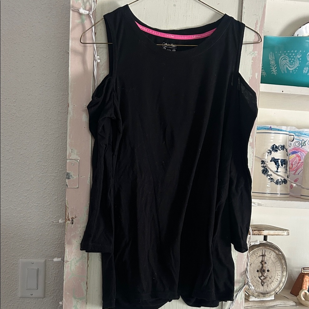 Calvin Klein performance Cut out Shoulder, Long Sleeve Tee